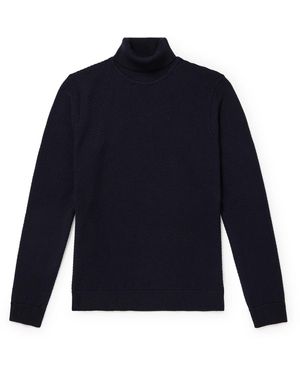 MR P. Slim-Fit Ribbed Merino Wool Rollneck Sweater - Blue