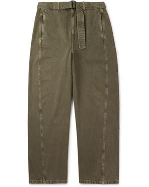 Lemaire Twisted Wide-leg Belted Jeans - Green