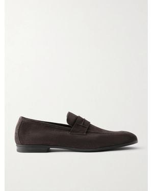 Tom Ford Sean Suede Penny Loafers - White