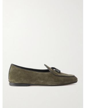 Rubinacci Marphy Tasselled Suede Loafers - Green