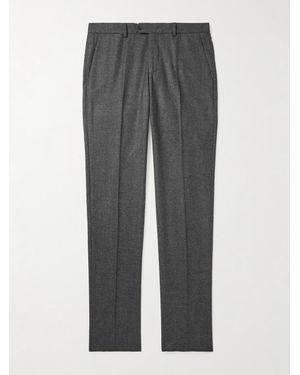Rubinacci Luca Slim-Fit Tapered Wool-Flannel Trousers - Grey