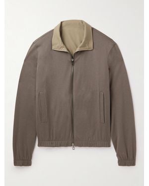 Loro Piana Reversible Windmate Storm System Shell And Cashmere Bomber Jacket - Brown