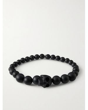 McQueen Skull Beaded Bracelet - Black