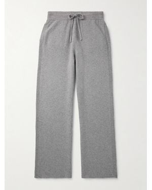 CASABLANCA Straight-leg Cashmere And Wool-blend Drawstring Trousers - Grey