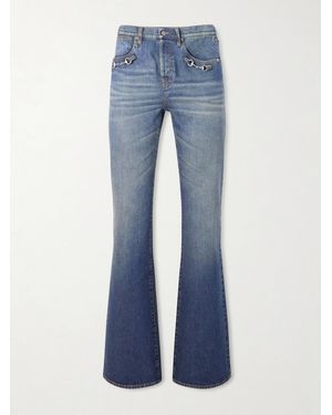 Gucci Flared Horsebit-Embellished Jeans - Blue