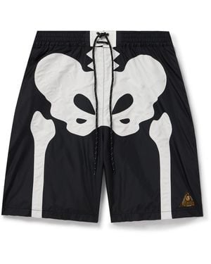 Kapital Straight-Leg Long-Length Paneled Swim Shorts - Black
