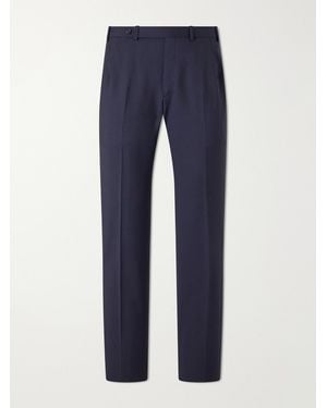 Brioni Plume Straight-Leg Wool And Mohair-Blend Pants - Blue