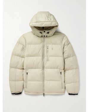 Polo Ralph Lauren Gorham Logo-Embroidered Quilted Recycled-Ripstop Hooded Down Jacket - Natural