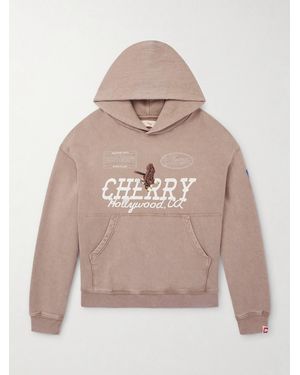 CHERRY LA Logo-Print Cotton-Jersey Hoodie - Natural