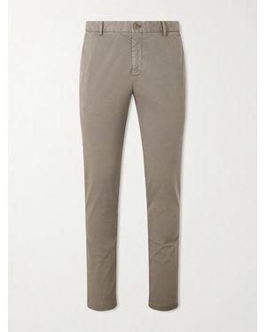 Sunspel Straight-Leg Garment-Dyed Cotton-Blend Twill Chinos - Grey