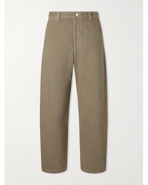 A.P.C. Ville Cropped Straight-leg Cotton-gabardine Chinos - Natural
