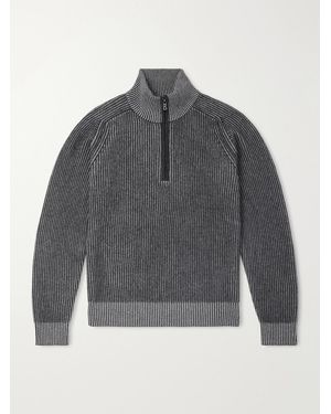 Bogner Dwayne Ribbed Wool And Cashmere-Blend Half-Zip Ski Mid-Layer - Grey