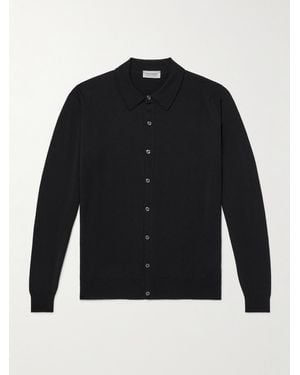 John Smedley Tibor Merino Wool Cardigan - Blue