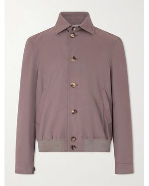 Brunello Cucinelli Cotton-Blend Blouson Jacket - Purple