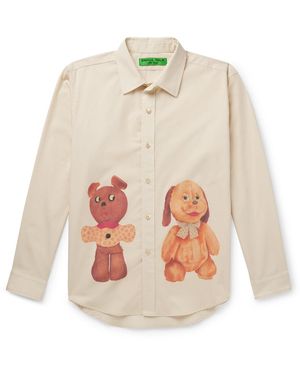 Small Talk Printed Cotton-Poplin Shirt - White