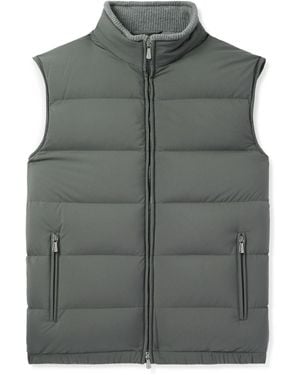 Thom Sweeney Slim-Fit Quilted Rain System Shell Down Gilet - Gray