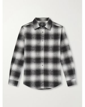 Portuguese Flannel Dune Checked Cotton-Flannel Shirt - Grey