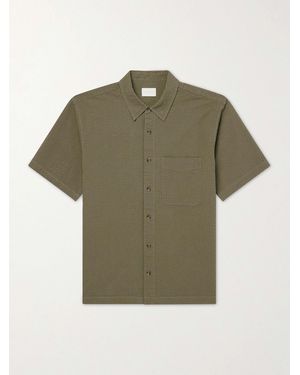 Aimé Leon Dore Cropped Cotton-Seersucker Shirt - Green