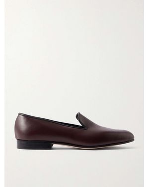 George Cleverley Albert Leather Slippers - Marrone