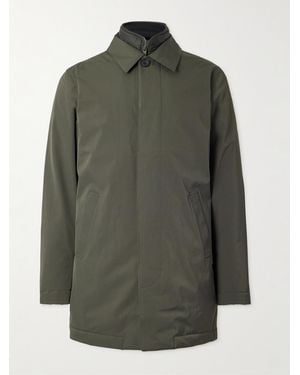 NN07 Blake 8240 Coated-Twill Trench Coat - Green