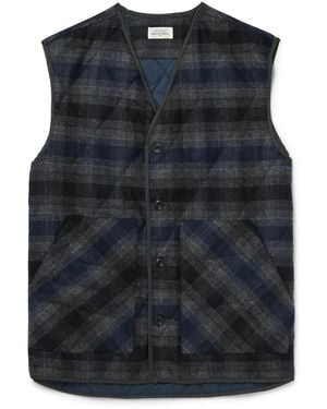 Hartford Vince Quilted Checked Recycled Wool-Blend Gilet - Black