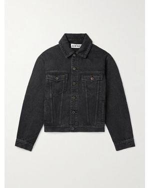 Loewe Anagram Logo-appliquéd Denim Jacket - Black
