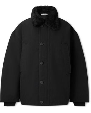 Acne Studios Omanti Shearling-Trimmed Padded Peached-Nylon Parka - Black