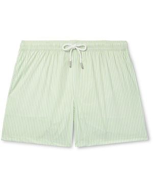 Thom Sweeney Straight-Leg Mid-Length Striped Swim Shorts - Green