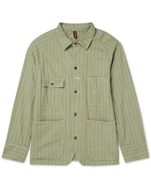 Kapital Gibson Striped Linen And Cotton-Blend Overshirt - Green