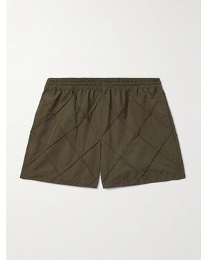 Bottega Veneta Shorts Da Mare Corti A Gamba Dritta - Verde