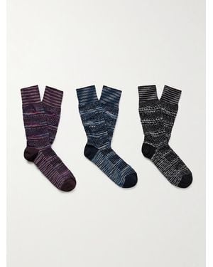 Missoni Confezione Da Tre Paia Di Calze - Blu
