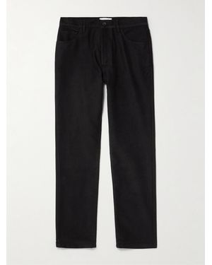 MR P. Straight-Leg Organic Cotton-Moleskin Trousers - Black