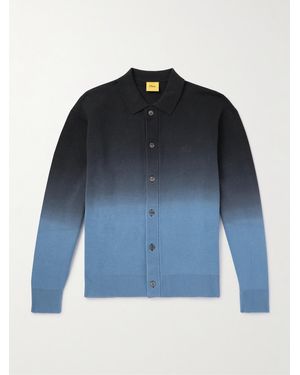 Dime Ombre Cotton Polo Cardigan - Blue