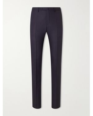 Slowear Incotex Straight-Leg Wool-Canvas Pants - Blue