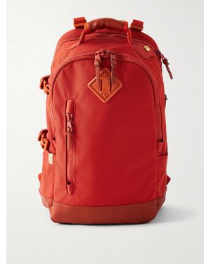 Visvim Leather-Trimmed Cordura Backpack - Red