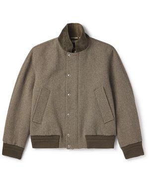 Loro Piana Floris Cotton Corduroy-trimmed Wool Bomber Jacket - Brown