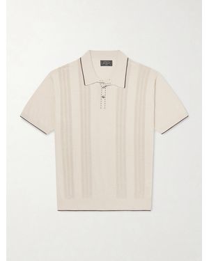 Beams Plus Jacquard-knit Polo Shirt - Natural