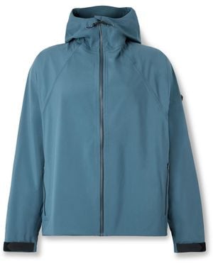 District Vision Logo-Appliquéd Shell Hooded Jacket - Blue