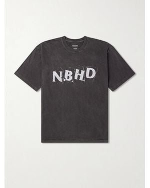 Neighborhood Logo-Printed Cotton-Jersey T-Shirt - Black