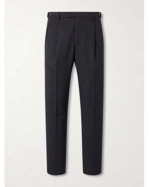 Barena Straight-Leg Pleated Wool-Blend Gabardine Trousers - Blue