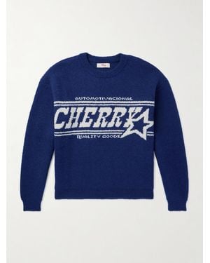 CHERRY LA Jacquard-Knit Alpaca-Blend Jumper - Blue