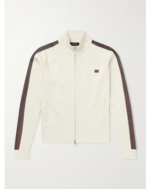 Wales Bonner Tide Logo-Embroidered Knitted Jacket - Natural