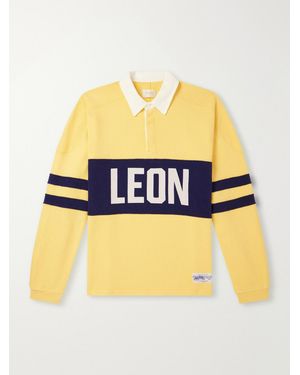 Aimé Leon Dore Logo-Printed Striped Cotton Polo Shirt - Blue