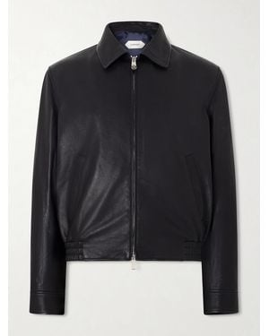 Versace Leather Blouson Jacket - Black