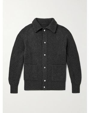 STÒFFA Ribbed Cashmere Cardigan - Black