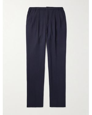 Rubinacci Straight-Leg Pleated Super 130S Wool Trousers - Blue