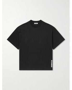 Jil Sander Logo-Print Cotton-Jersey T-Shirt - Black