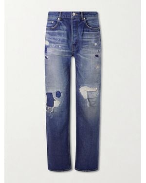 JW Anderson Straight-Leg Distressed Patchwork Jeans - Blue