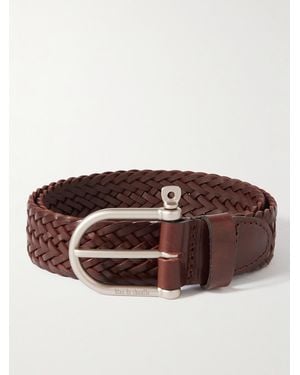Bleu De Chauffe 3.5Cm Woven Leather Belt - Brown
