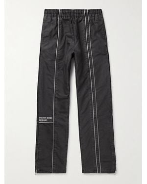 Enfants Riches Deprimes Straight-Leg Logo-Embroidered Panelled Cotton Track Trousers - Grey